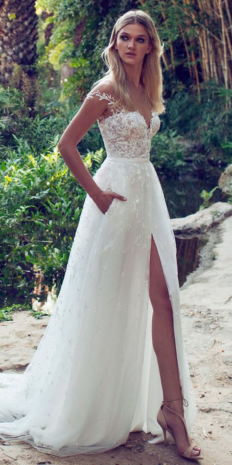 Tulle Skirt Wedding Dress, Dresses Country, Beach Wedding Gown, Wedding Dress Cap Sleeves, Pnina Tornai, Wedding Dresses 2018, Dresses Boho, Country Wedding Dresses, Sleeve Wedding Dress