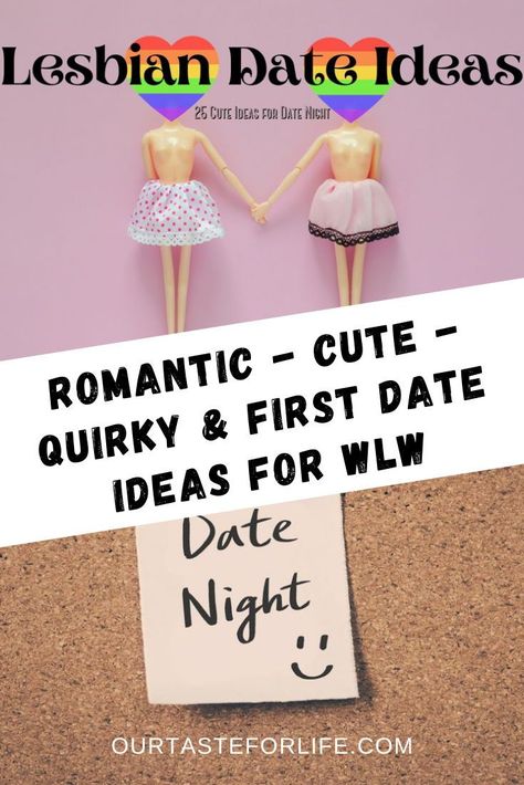 Looking for some fun and creative lesbian date ideas? We've rounded up 25 of our favourite to help inspire some ideas for you and your love. #lesbian #lesbiandate #lesbiancouple #dating #datenight #lgbtq Cute Queer Date Ideas, Lgbtq Date Ideas, Lesbian Picnic Date Ideas, Lesbian Date Ideas Aesthetic, Wlw Dates Ideas, Lesbian Date Night Ideas, Things To Do With Your Girlfriend Wlw, Cute Wlw Date Ideas, Sapphic Date Ideas