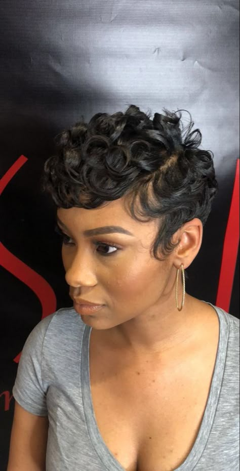 Pixie Waves, Finger Waves Short Hair, Short Hair Styles African American, Short Relaxed Hairstyles, Black Women Short Hairstyles, Black Hair Short Cuts, Short Hair Cut, Natural Hair Cuts, Natural Hair Short Cuts