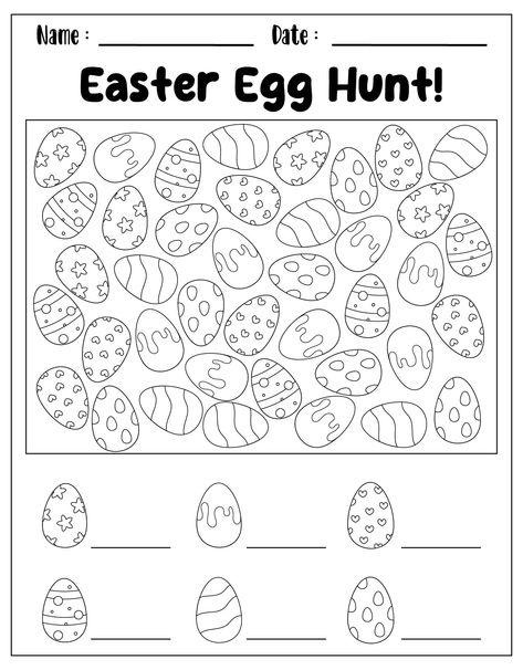 Kindergarten Easter Worksheets, Prek Easter, Esl Materials, Printable Easter Activities, Easter Kindergarten, Easter Worksheets, Halloween Word Search, Craft Templates, Easter Activities For Kids