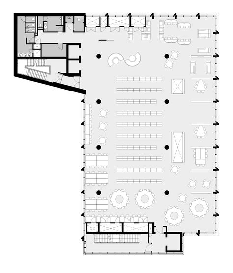 Gallery of New Library at the University of Bedfordshire / MCW Architects - 32 Library Plans Architecture, Library Design Layout, Library Furniture Plan, Modern Library Floor Plan, Library Floorplans, Library Layout Floor Plans, Library Plan Design, Small Library Architecture, Library Floor Plan Layout