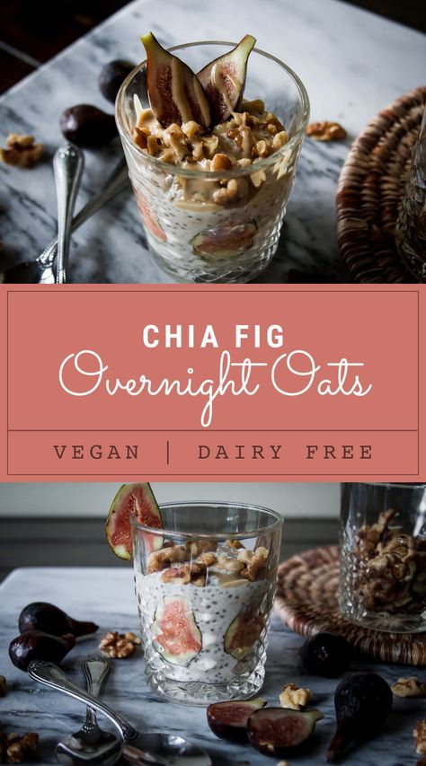 Tahini Chia Fig Overnight Oats - Daily Ciabatta Sweet Overnight Oats, Vegan Breakfast Bread, Figs Breakfast, Bacon Cinnamon Rolls, High Protein Muffins, Easy Vegetables, Breakfast Coffee Cake, Grain Free Breakfast, Homemade Cereal