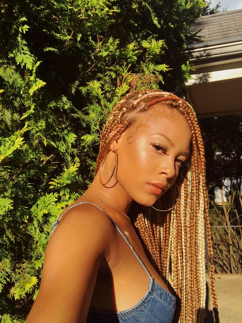 Light Brown And Blonde Braids, Brown And Blonde Braids, Light Brown Braids, Brown Braids, Brown And Blonde, Blonde Braids, Beautiful Braids, Protective Styles, Golden Hour