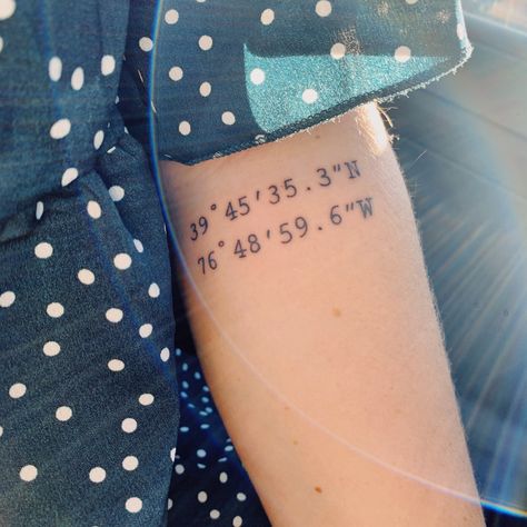 Geographic Coordinates Tattoo, Gps Coordinates Tattoo, Gps Coordinates Sign, Coordinates Tattoo, Gps Vehicle Tracking, Gps Tracking System, Angel Tattoos, Gps Coordinates, Family Tattoos