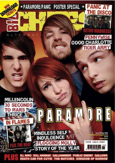 Paramore Magazine Cover, 90s Grunge Magazine Covers, Paramore Magazine, Emo Magazine, Music Magazine Cover, Alternative Magazine, 2000s Bands, 2000s Posters, 2000s Magazines