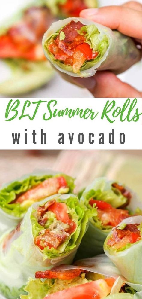 Blt Lettuce Wraps, Wraps With Avocado, Salat Wraps, Rice Paper Wrappers, Avocado Wrap, Avocado Dessert, Gluten Free Lunch, Boiled Egg Diet Plan, Salad Wraps