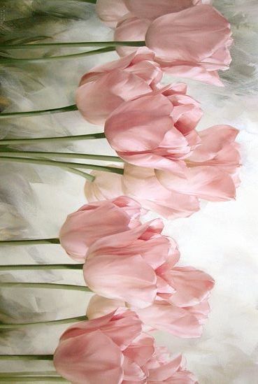 Tulips Photo, Tulip Painting, Spring Tulips, Simple Acrylic Paintings, Pink Spring, Oil Painting Flowers, Pink Tulips, Flower Art Painting, Porcelain Painting