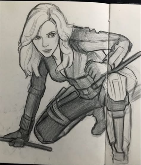 How To Draw Black Widow, Black Widow Drawing Sketches, Avengers Sketch Pencil, Marvel Things To Draw, Marvel Art Drawings Easy, Natasha Romanoff Drawing, Natasha Drawing, Marvel Sketches Pencil, Avenger Drawing