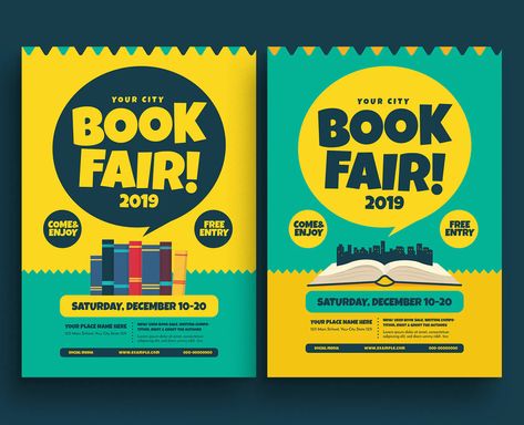 Book Fair Event Flyer Template AI, PSD Book Fair Poster, Brochure Templates Free Download, Fair Poster, Poster Template Free, Flyer Free, Free Comic Books, Free Brochure Template, Club Flyers, Letterhead Template