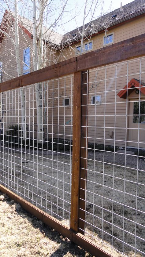 Fence That Doesn't Block View, Diy Tall Privacy Fence, Hardware Cloth Fence, Wood Fence With Chicken Wire, 3 Board Fence With Wire, Industrial Fence, Wire And Wood Fence, Wood And Welded Wire Fence, Tall Fence