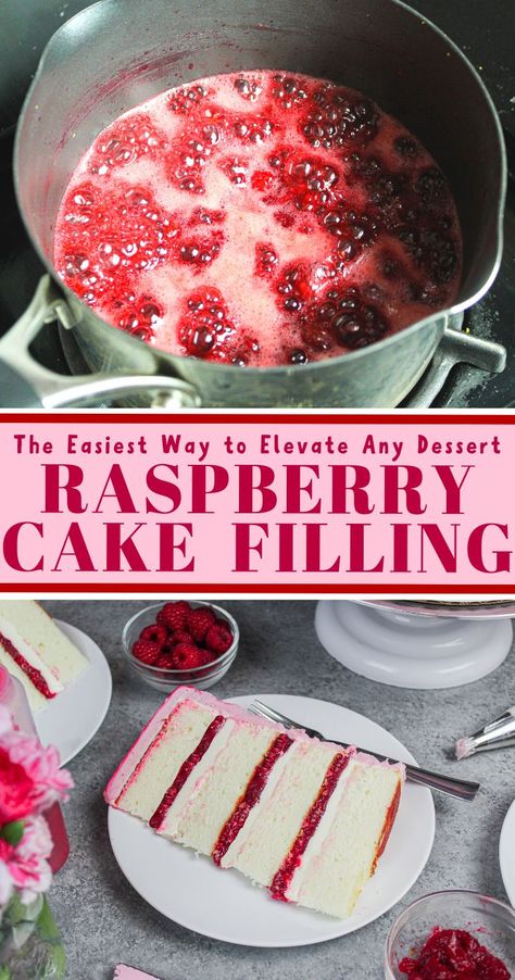 Raspberry Cake Filling Fresh Raspberries, Raspberry Cake Topping, Raspberry Curd Recipe Cake Fillings, Light Cakes Recipe, Cake Filling Recipes For Chocolate Cake, Best Raspberry Cake Filling, Easy Raspberry Filling For Cake, Cakes And Fillings Combinations, Birthday Cake With Filling