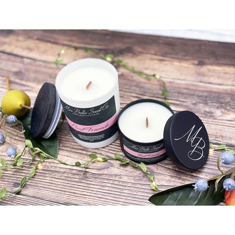 Our Candles are made of our own proprietary blend of soys and beeswax. They are Dye-free and organic making them healthy to burn if your home. They have dual wood wicks for a consistent burn every time. They come in 8oz and 14oz options. The 8oz being in a nice matte black tin candle can and the 14oz being in a beautiful frosted glass jar. Black Tin Candle, Mia Bella Candles, Wax Melts Packaging, Free Label Templates, Candle Label Template, Label Ideas, Mia Bella, Tin Candle, Round Labels