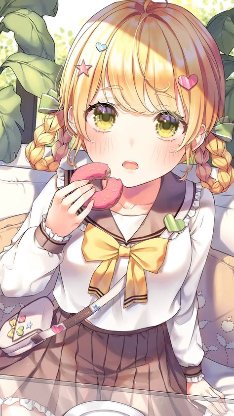 Doughnuts Best Anime, Girl Short Hair, Manga Pictures, Kawaii Girl, All Anime, Best Funny Pictures, Daily Dose, Anime Drawings, Cute Pictures