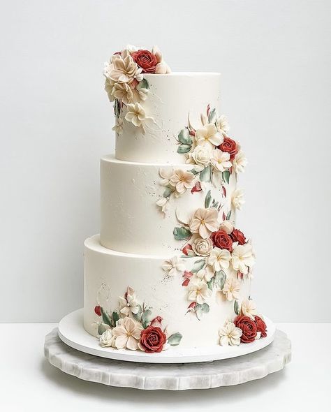 Blush Wedding Cake, Wedding Cake Floral, White Flower Cake, Chrysanthemum Wedding, Nice Cakes, Blush Wedding Cakes, Flower Cake Topper, Wedding Cake Prices, Happy Cake