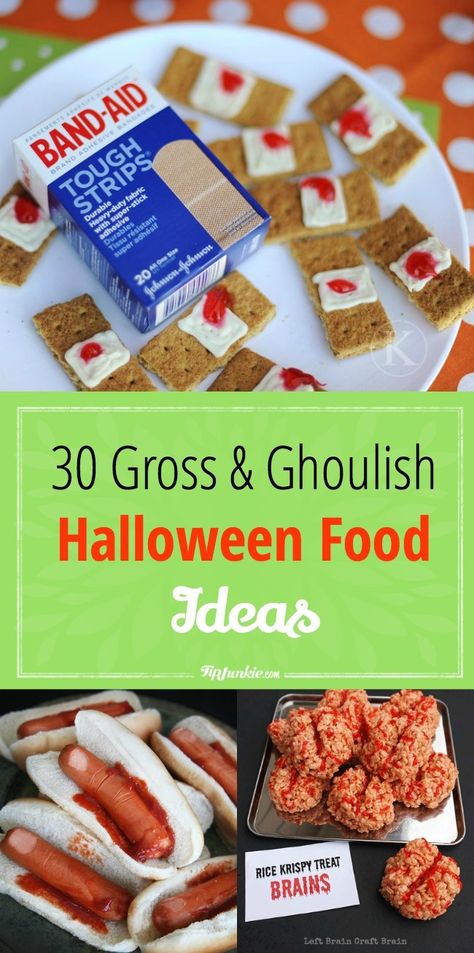 30 Gross and Ghoulish Halloween Food Ideas Food Ideas Mac And Cheese, Ghoulish Food, Gross Halloween Foods, Halloween Food For Adults, Party Dinners, Scary Halloween Food, Scary Food, Halloween Food Ideas, Kids Halloween Food