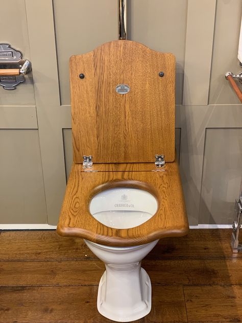 Oak Throne toilet seat hand made in England from solid wood. Our Toilet seats are available in many finishes and shapes. #toilet #toiletdesign #toiletseat #luxurybathroom #throne #throneseat #victoriantoilet Throne Toilet, Washroom Fittings, Toilet Seat Design, Victorian Bathroom Accessories, Wooden Toilet Seat, Compost Toilet, Victorian Toilet, Wooden Toilet Seats, Wooden Toilet