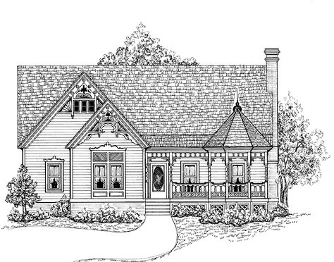 One Story Victorian House Plans, Small Victorian House Plans, Small Victorian Homes, Queen Anne House Plans, Small Victorian House, Fairy Tale Cottage, Queen Anne House, Victorian House Plans, Victorian Style House