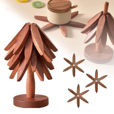 PRICES MAY VARY. Unique Design Wood Tree Coaster: Our Wooden Tree Coaster set features a tree-shaped design that adds a touch of nature to your home decor. The intricate details and special texture make Wooden Tree Trivet Set an interesting and eye-catching gift for your loved ones. ​Versatile Functionality Wooden Trivet Tree: Not only does our Tree Trivet protect your tabletops from heat and moisture, but Wooden Coaster Tree also doubles as a trivet. The perfect heat resistance of the exquisite Wood Trivets, Wood Pots, Walnut Tree, Pot Stand, Woven Wood, Wooden Tree, Design Wood, Wood Tree, Wooden Coasters