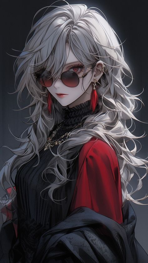 White Hair Red Eyes Anime Woman, Anime Female Character, Vampire Woman, Anime Blue Hair, Anime Show, Anime Drawing Books, Vampire Art, Anime Artwork Wallpaper, Digital Art Anime