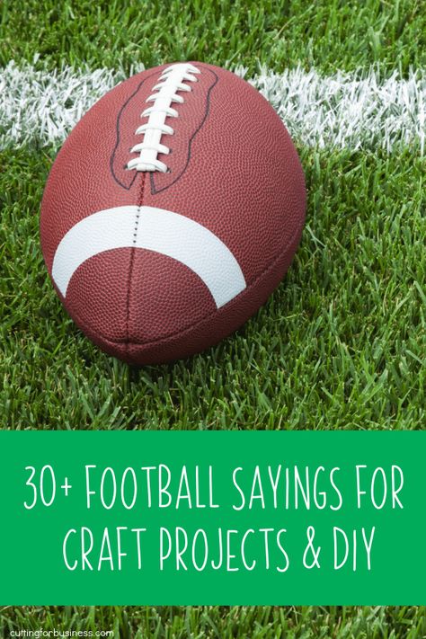 30+ Football Sayings for Silhouette Cameo or Portrait or Cricut Explore, Maker, or Joy Crafters - by cuttingforbusiness.com. Free Sports Fonts, Football Sayings, House Divided Football, Football Printables, Sundays Are For Football, Football Signs, Scrapbook Quotes, Football Tailgate, Fall Football