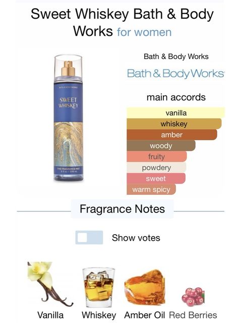 Vanilla Perfume Bath And Body Works, Sweet Whiskey Bath And Body Works, How To Smell Like Amber, Whiskey Perfume, Bath Body Works Perfume, Perfume Layering, Vanilla Scents, Amber Perfume, Perfume Hacks