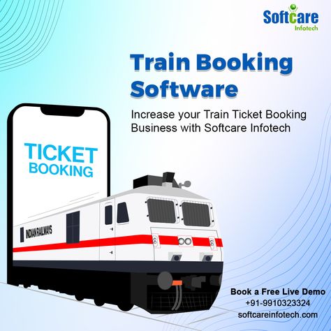 Softcare Infotech Train Booking software and offer a quality ticket Booking experience to your members with the highest commission. Train Ticket Booking, Train Ticket, Whatsapp Profile, Whatsapp Profile Picture, Bus Tickets, Social Media Poster, Train Tickets, Online Tickets, Banner Design