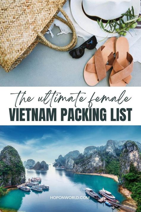 Wondering what to pack for Vietnam? Take the guesswork out of your packing checklist with this ultimate Vietnam Packing List for Women! packing for vietnam | what to pack for vietnam | packing for vietnam for women | vietnam packing list Backpacking Packing List Women, Vietnam Trip Outfit, Vietnam Outfits Travel, What To Wear In Vietnam Outfit Ideas, What To Pack For Vietnam, Vietnam Outfit Ideas Women, Vietnam Holiday Outfits, What To Pack For Vietnam Trip, Asia Packing List For Women