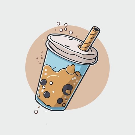 Vector chocolate boba drink vector gener... | Premium Vector #Freepik #vector #shake #milkshake #frappe #milk-shake Boba Tea Logo, Chocolate Boba, Drink Vector, Cart Design, Boba Drink, Food Cart Design, Page Borders Design, Milk Shake, Milk Shakes