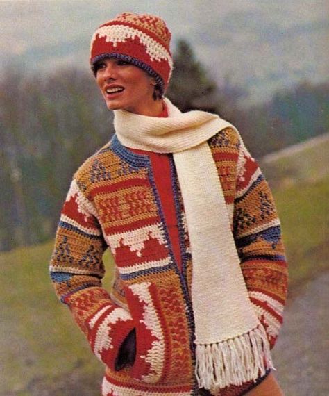 All sizes | 1978 (9) | Flickr - Photo Sharing! Indian Crochet, Geometric Crochet, Cardigan Sweater Pattern, Aztec Jacket, Vintage Needlework, Poncho Jacket, Crochet Sweaters, Bonnet Crochet, Vintage Crochet Pattern