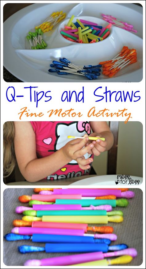 Recently, we shared a post on How to Dye Q-Tips. This was incredibly popular and I got a lot of questions of how to use dyed q-tips for play and learning. This Q-Tips and Straws fine motor skills activity was challenging and fun for my kids. There is a color matching and pattern making element as … Fine Motor Skills Activity, Motor Skills Activity, Q Tips, Preschool Fine Motor Skills, Hand Strengthening, Preschool Fine Motor Activities, Fine Motor Activity, Preschool Fine Motor, Gross Motor Activities