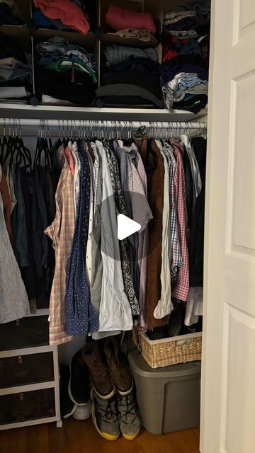 Trudy Lynn Linton on Instagram: "Why do men let their closets look like this?!! Please let me know if I am then only one with husband that does not organize his clothes, in the slightest bit 😩 

Comment below if your hubby has a clean closet!

Be sure to follow @yourpetitebestie for daily affordable fashion inspo!

H OW TO SHOP:
✨ comment CLOSET to receive a direct link in DM of the storage containers I used! 
✨ click the link in my bio “Amazon & LTK storefront” 
✨ check out my stores for clickable links" Mens Closet Organization, Clean Closet, His Clothes, Why Do Men, Cleaning Closet, Closet Organization, Store Fronts, Storage Containers, Affordable Fashion