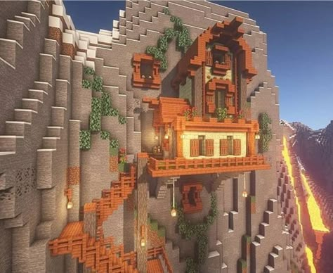 Houses Cottagecore, Minecraft Hus, Minecraft Mountain House, Mansion Minecraft, Minecraft Mountain, Minecraft Underground, Case Minecraft, Minecraft Decoration, Minecraft Houses Survival