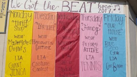 AGHS Homecoming Week theme is "We Got The Beat" We Got The Beat Spirit Week, Hoco Week Themes Ideas, Homecoming Week Themes, Homecoming Theme Ideas, Homecoming Tshirts, Student Council Activities, Hoco Themes, School Spirit Ideas Pep Rally, Pep Rally Themes