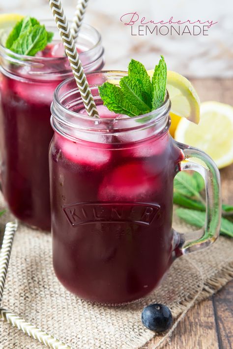 This light and refreshing Blueberry Lemonade is totally homemade, yet incredibly easy to make. Perfect to make ahead and chill, you will love this sweet beverage! Lemonade Wedding, Lemonade Slushies, Starbucks Tea, Homemade Lemonade Recipes, Tea Lemonade, Blueberry Lemonade, Iced Tea Recipes, Lemonade Recipe, Fresh Drinks