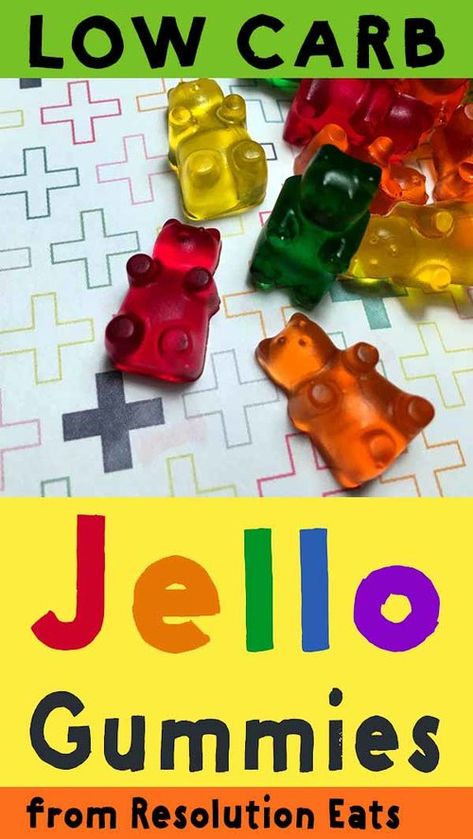 Low Carb Keto Sugar Free Jello Gummy Bear Candy Recipe Gummy Bear Recipe With Jello, Jello Gummy Bears, Jello Gummies, Healthy Jello, Keto Jello, Jello Candy, Amaranth Recipes, Homemade Gummy Bears, Gummy Snacks