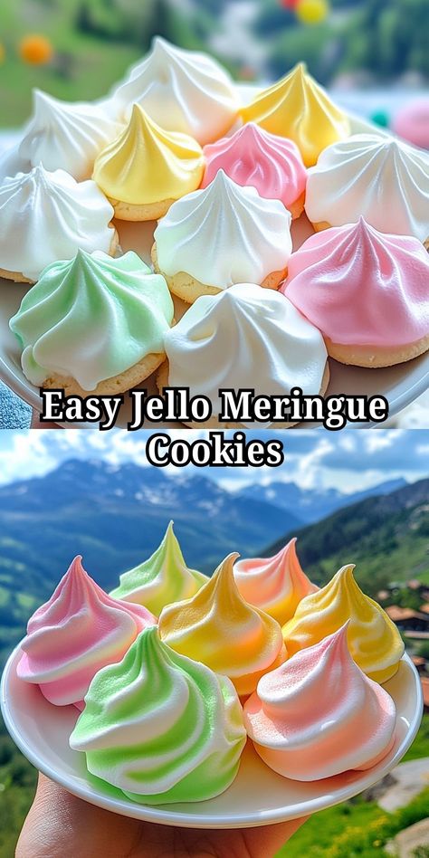 Looking for a fun and easy recipe idea for a sweet treat? These Jello Meringue Cookies are the perfect choice! With just a few simple ingredients, you can whip up a batch of these colorful and delicious cookies in no time. They are great for a quick dessert, a snack, or even a party treat. This recipe is a great dinner idea for two or a fun baking project for the whole family. Try making these Jello Meringue Cookies today and enjoy a burst of fruity flavor in every bite! #JelloCookies #MeringueRecipe #EasyDessert #ColorfulTreat #FunBaking Easy Jello Meringue Cookies, Jello Meringues, Jello Meringue Cookies, Meringues Cookies, Dinner Idea For Two, Meringue Candy, Dinner Ideas Meal Prep, Meringue Cookies Recipe, Jello Flavors