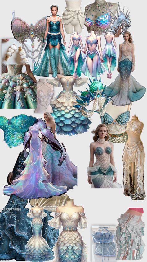 Mermaid Inspired Clothes, Mermaidcore Fashion, Octopus Garden, Water People, Water Nymphs, Ocean Fashion, People Clothes, Mermaid Inspired, Collection Ideas