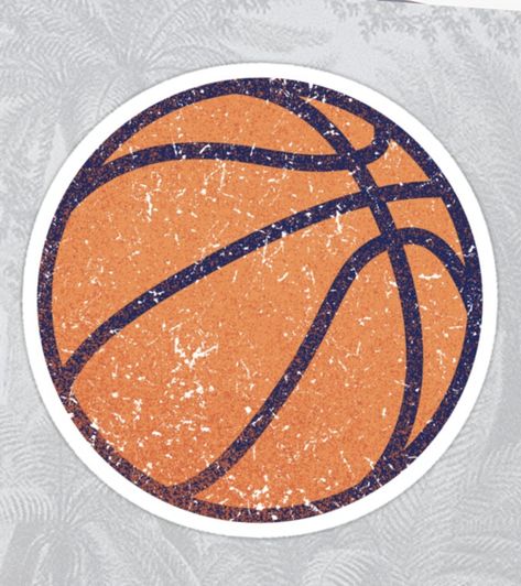 Sticker featuring a basketball with a worn, printed texture. Procreate Stickers, Basketball Stickers, Basketball Decal, Basketball Heart, Basketball Ring, Printed Texture, French Bulldog Art, I Love Basketball, Kids Doodles