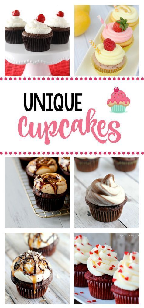 Unique Cupcake Recipes, Cupcake Recipes Unique, Unique Cupcakes, Gourmet Cupcakes, Creative Cupcakes, Cupcake Flavors, Easy Cupcakes, Unique Desserts, Love Cupcakes