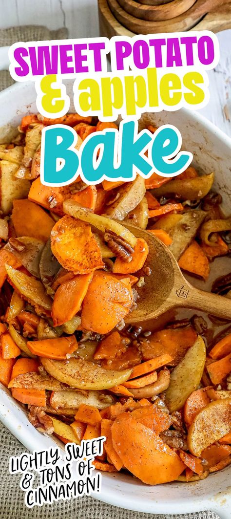 Baked Sweet Potato Casserole, Apple Bake, Sweet Potato Side Dish, Sweet Potato Sides, Sweet Potato Recipes Healthy, Sweet Potato Recipes Baked, Apple Dishes, Sweet Potato Cinnamon, Apple Recipes Easy