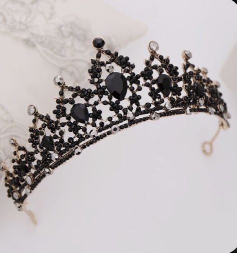 Prom Headband, Hair Tiara, Black Tiara, Masquerade Wedding, Crystal Crown Wedding, Bride Headband, Bride Tiara, Princess Jewelry, Crown Bridal