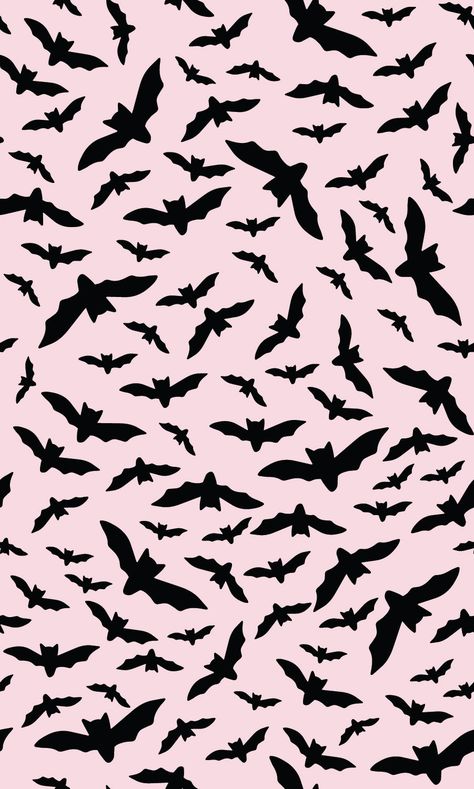 Halloween Black Bats on Pastel Pink , Raspberry Creek Fabrics Pink Bats Background, Pink And Orange Halloween Wallpaper, Pink Bat Wallpaper, Halloween Patterns Wallpaper, Pink Halloween Background, Halloween Aesthetic Pink, Halloween Pink Aesthetic, Pink Spooky Aesthetic, Halloween Computer Wallpaper