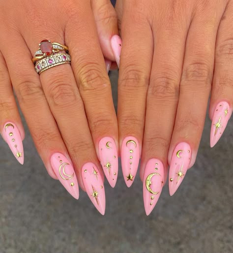 Gold Chrome Nails, Green Nail Designs, French Nail Designs, Summer Acrylic Nails, Oval Nails, Nail Art Ideas, Best Acrylic Nails, Cool Nail Art, Stiletto Nails