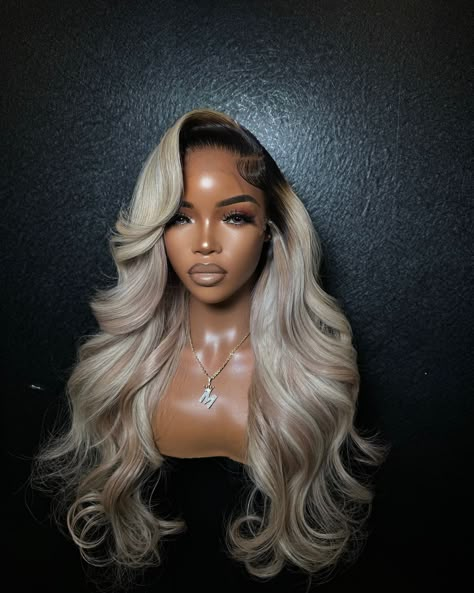 Ready to ship 🩷 ‘Chanel’ is looking for a home 😅😂 This blonde would look so good on you… | Instagram Dark Skin Blonde Hair, Blonde Weave, 360 Wigs, Hair 360, Frontal Wig Hairstyles, Birthday Hair, Blonde Hair Looks, Dope Hairstyles, Hair Ponytail Styles