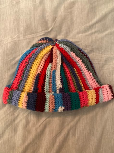 Patchwork Beanie, C Is For Craft, Colorful Beanie, Rainbow Beanie, Granny Style, Kinds Of Hats, Knit Beanies, Yarn Inspiration, Rainbow Crochet