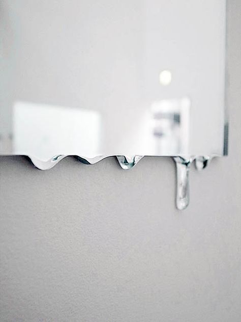 Cool mirror that looks like dripping water! Fancy Water, Water Mirror, Cool Mirrors, Furniture Details, Interior Furniture, Interior Details, Interior Spaces, Industrial Design, The Wall