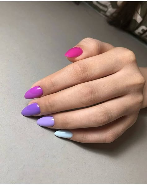 Solid Color Nails Acrylic, Multicolor Nails, Acrylic Nails Cute, Nails Solid Color, Nails Solid, Multicolored Nails, Solid Color Nails, Nails Natural, Colorful Nails