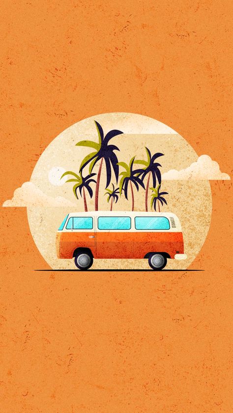 Goa Poster Design, Vw Bus Wallpaper, Retro Artwork, Arte 8 Bits, Soyut Sanat Tabloları, Pop Art Wallpaper, Cool Wallpapers Art, Painting Wallpaper, Apple Wallpaper