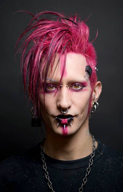 80s Punk Makeup Men, Rocker Chic Style Glam Rock Makeup, Men Goth Makeup, Alternative Mens Hair, Drip Aesthetics, Punk Makeup Men, Punk Person, Face Paint For Men, Punk Rock Makeup