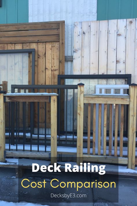 Composite Railing Ideas, Mid Century Modern Deck Railing Ideas, Small Deck Railing Ideas, Deck Railing Alternatives, Composite Deck With Wood Railing, Affordable Deck Railing Ideas, Cheap Porch Railing Ideas, Composite Deck Railing Ideas, Deck Railing Ideas Diy Cheap